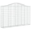 vidaXL Arched Gabion Basket 200x30x120/140 cm Galvanised Iron