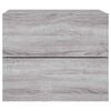 vidaXL Wall-mounted Bedside Cabinet with LED Lights Grey Sonoma