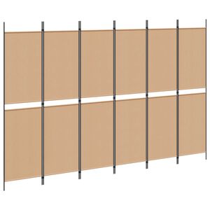 vidaXL 6-Panel Room Divider Beige 300 x 200 cm Fabric