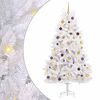 vidaXL Artificial Hinged Christmas Tree White 106 x 106 x 210 cm LEDs