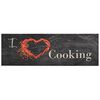vidaXL Kitchen Rug Washable Cooking Black 60x180 cm Velvet