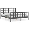 vidaXL Bed Frame without Mattress Grey King Size Solid Wood Pine