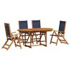 vidaXL 5 Piece Garden Dining Set Solid Wood Acacia and Textilene