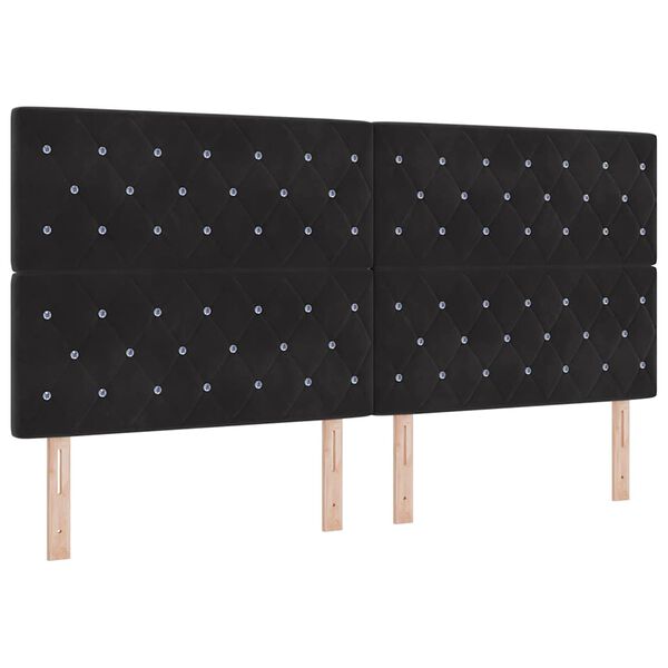 vidaXL Headboard with Headboard Black 200 cm Faux Leather