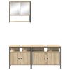 vidaXL Bathroom Furniture Set with Shelf 3 pcs Brown 80 x 30 x 60 cm