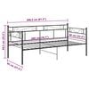 vidaXL Sofa Bed Frame without Mattress Black Metal 90x200 cm