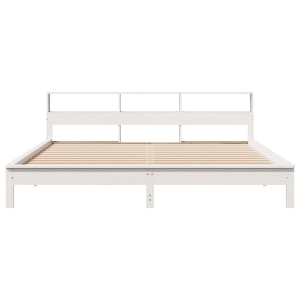 vidaXL Bed Frame without Mattress White 200x200 cm Solid Wood Pine
