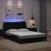 vidaXL Bed Frame with LED without Mattress "Hvar" Black 140x190 cm