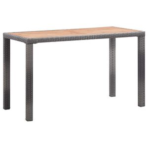 vidaXL Garden Table Anthracite and Brown 123x60x74cm Solid Acacia Wood