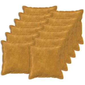 vidaXL Cushion Cover 12 pcs HOUTEN Yellow 40 x 40 cm Microfiber Fleece