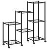 vidaXL Flower Stand with Wheels 83x25x83.5 cm Black Iron