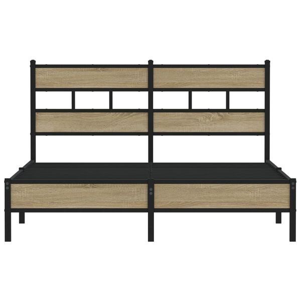 vidaXL Bed Frame without Mattress Sonoma Oak 150x200 cm King Size Engineered Wood