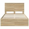 vidaXL Bed Frame with Drawer Sonoma Oak 120 x 200 cm Engineer Wood