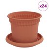 vidaXL Plant Pots 24 pcs Brick Red Plastic