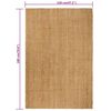 vidaXL Rug Rectangular Natural 120x180 cm Jute