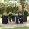 vidaXL Garden Dining Set with Cushion 5 pcs Black Poly Rattan