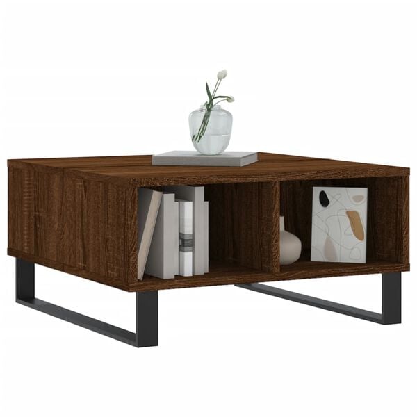 vidaXL Coffee Table Brown Oak 60x60x30 cm Engineered Wood