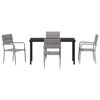 vidaXL Garden Dining Set with Cushion 5 pcs Grey Poly Rattan