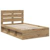 vidaXL Bed Frame Artisian Oak 120 x 190 cm Solid Pine Wood
