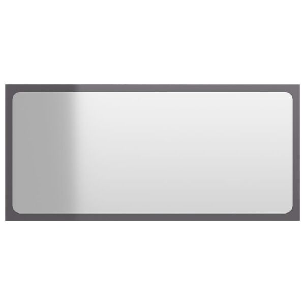 vidaXL Bathroom Mirror High Gloss Grey 80x1.5x37 cm Engineered Wood