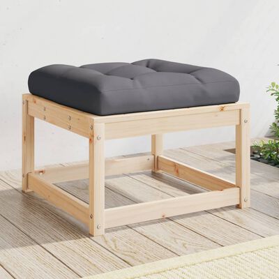 vidaXL Garden Footstool with Cushions Solid Wood Pine