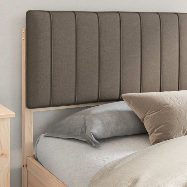 vidaXL Bed Frame with Upholstered Headboard Taupe 180 x 200 cm