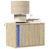 vidaXL Wall-mounted Bedside Cabinet with LED Lights Sonoma Oak