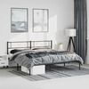 vidaXL Metal Bed Frame without Mattress with Headboard Black 193x203cm