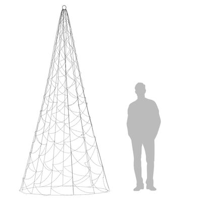 vidaXL Christmas Tree on Flagpole Warm White 500 LEDs 300 cm