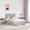 vidaXL Bed Frame Concrete Grey 135 x 190 cm Engineered Wood