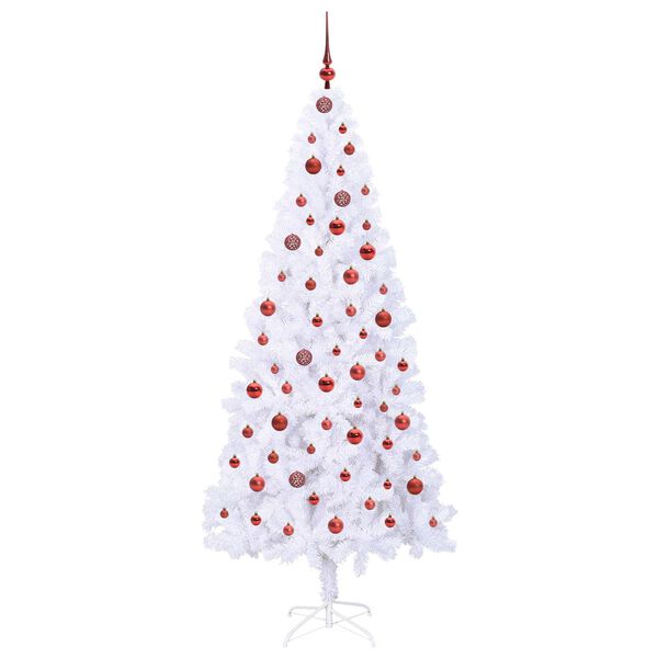 vidaXL Artificial Christmas Tree with Stand White 210 cm PVC and Steel
