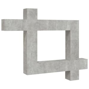 vidaXL 9 Piece TV Cabinet Set Concrete Grey Engineered Wood