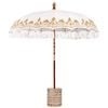 vidaXL Balinese Parasol Cream 215 x 215 x 260 cm Cotton and solid wood