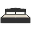 vidaXL Bed Frame with Headboard Black 180 x 200 cm Solid Pine Wood