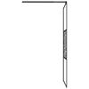 vidaXL Walk-in Shower Wall 90x195cm ESG Glass with Stone Design Black
