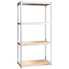 vidaXL 4-Layer Shelves 3 pcs Silver Steel&Engineered Wood