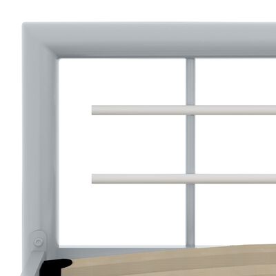 vidaXL Bed Frame Grey and White Metal 100x200 cm