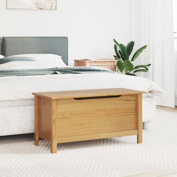 vidaXL Storage Box Hill Honey Brown 90 x 40 x 45 cm Solid Pine Wood