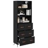 vidaXL Highboard Black oak 69.5 x 34 x 180 cm Engineered Wood