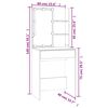 vidaXL Dressing Table with LED Black 60x40x140 cm