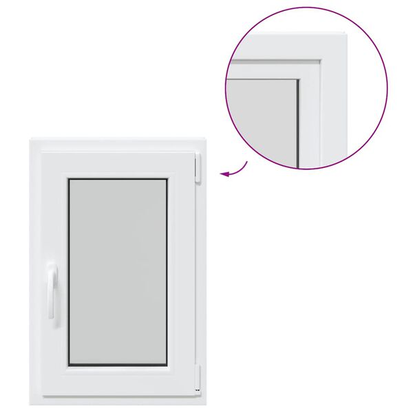 vidaXL Basement Window "RISOR" 50x75 cm Tilt&Turn DIN Right White