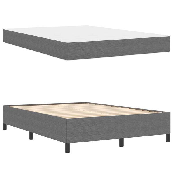 vidaXL Bed Frame with Mattress Light Grey 140 x 190 cm Fabric
