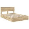 vidaXL Storage Bed with Drawer Sonoma Oak 160 x 200 cm Engineered Wood
