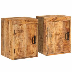 vidaXL Bedside Table 2 pcs Brown 35 x 33 x 48 cm Solid Mango Wood