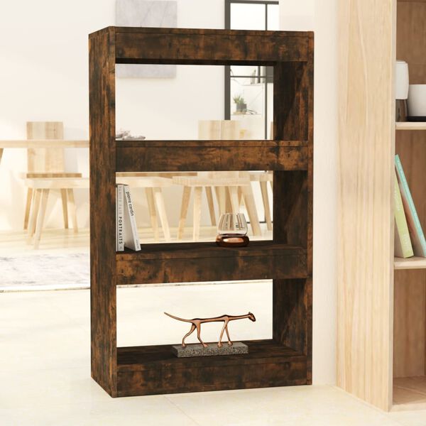 vidaXL Book Cabinet/Room Divider Smoked Oak 60x30x103 cm Engineered Wood
