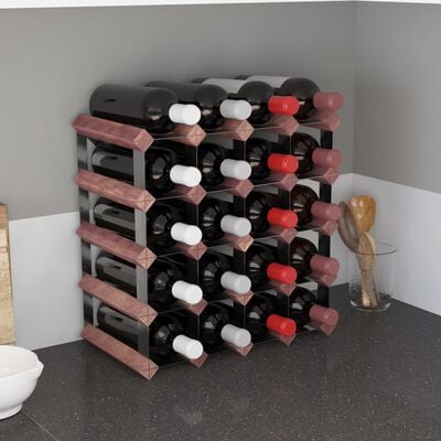 vidaXL Wine Rack for 20 Bottles Brown Solid Wood Pine