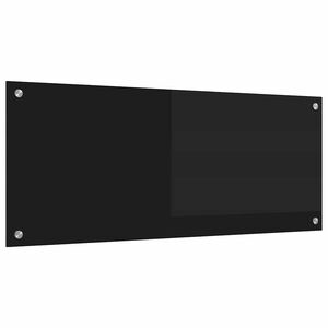 vidaXL Kitchen Backsplash Black 100 x 40 cm Tempered Glass