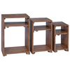 vidaXL Accent Table with Shelf 3 pcs Brown Solid Mahogany Wood