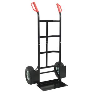 vidaXL Extendable Hand Trolley Black and Red 57 x 46 x 113 cm Steel