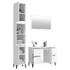 vidaXL 3 Piece Bathroom Furniture Set High Gloss White Engineered Wood